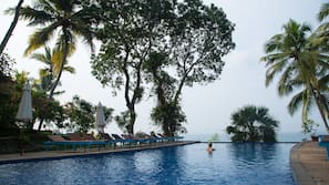 Outdoor pool, pool umbrellas