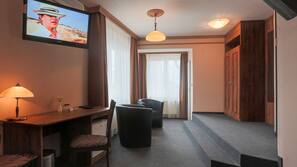 In-room safe, desk, iron/ironing board, free cribs/infant beds