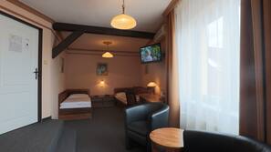 In-room safe, desk, iron/ironing board, free cribs/infant beds