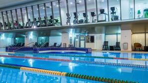 Indoor pool, seasonal outdoor pool, pool umbrellas, sun loungers