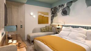 Couette en duvet d'oie, minibar, coffre-forts dans les chambres, bureau
