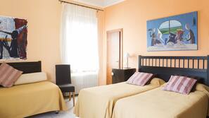 Hypo-allergenic bedding, desk, blackout curtains, soundproofing