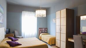 Hypo-allergenic bedding, desk, blackout curtains, soundproofing