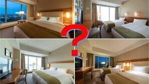 Down comforters, Select Comfort beds, in-room safe, desk
