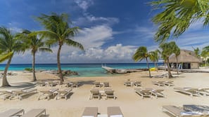 On the beach, scuba diving, snorkeling