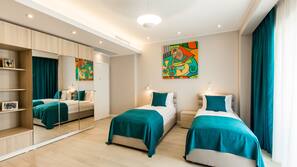 Premium bedding, individually decorated, individually furnished, desk