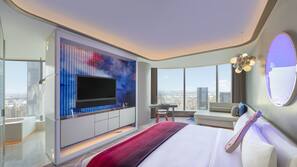 Premium bedding, down comforters, minibar, in-room safe