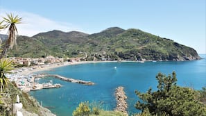 Beach nearby, sun loungers