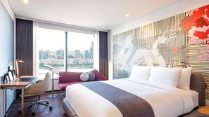 Premium bedding, down comforters, in-room safe, desk