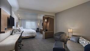 In-room safe, desk, laptop workspace, blackout drapes