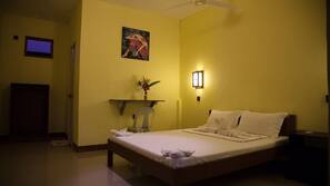 Individually decorated, desk, blackout curtains, rollaway beds