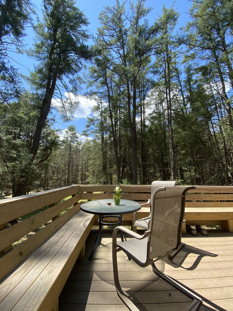 Serene Waterfront Log Cabin on 1 Wooded Acre