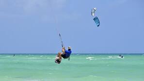 On the beach, white sand, scuba diving, snorkeling