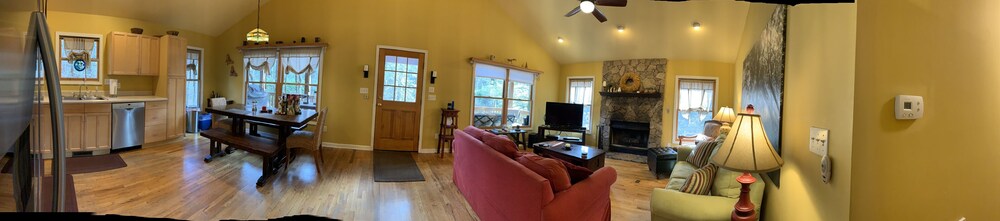 Luxury cabin overlooking large trout pond at former summer camp .. Come and play