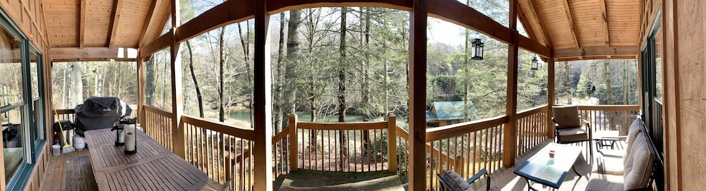 Luxury cabin overlooking large trout pond at former summer camp .. Come and play