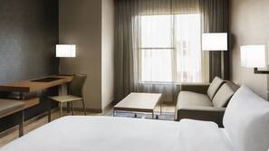 Premium bedding, desk, iron/ironing board, free cribs/infant beds