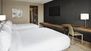 Premium bedding, desk, iron/ironing board, free cribs/infant beds