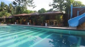 2 outdoor pools, pool umbrellas, sun loungers