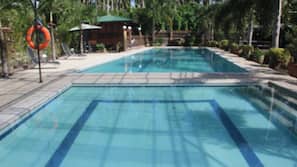 2 outdoor pools, pool umbrellas, sun loungers