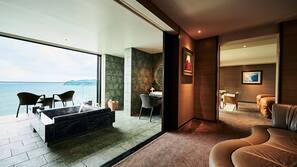 Premium bedding, free minibar items, in-room safe