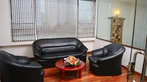 48-inch flat-screen TV with satellite channels