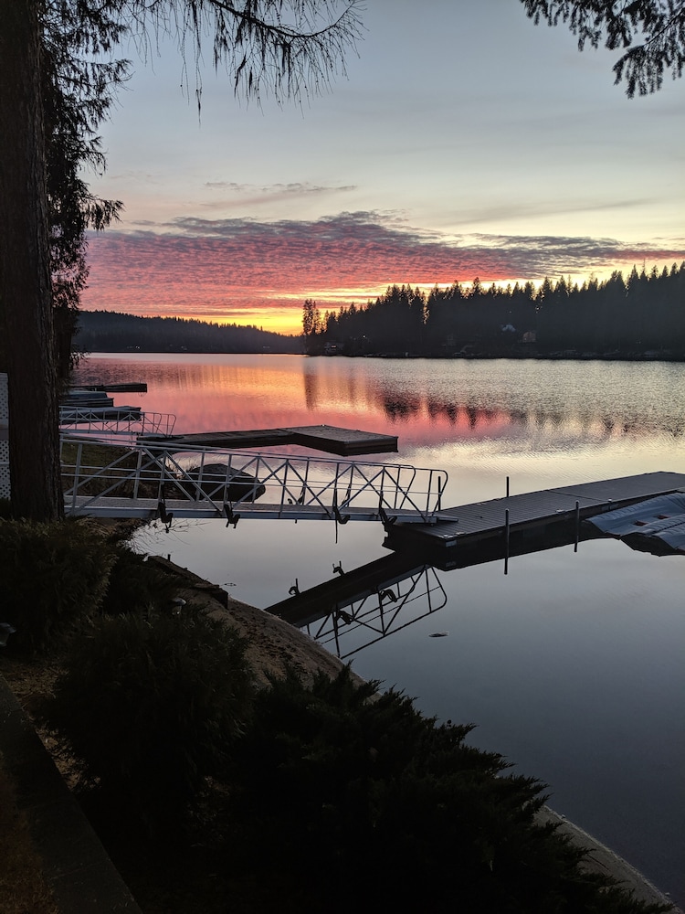 Sacheen Lake Villa with Panoramic views of lake from deck w