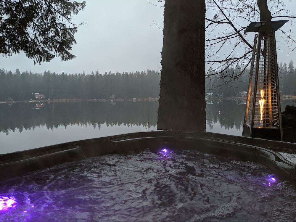 Sacheen Lake Villa with Panoramic views of lake from deck w