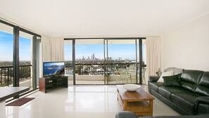 Flat-screen TV, DVD player