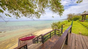 On the beach, beach bar, kayaking