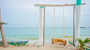 On the beach, beach towels, beach massages, beach yoga