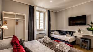 Ropa de cama de alta calidad, edredones de plumas, minibar y caja fuerte