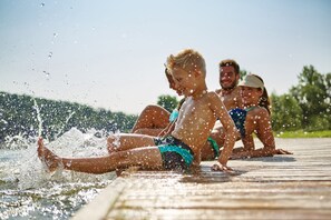 On the beach, beach volleyball, rowing, fishing