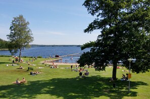 On the beach, beach volleyball, rowing, fishing