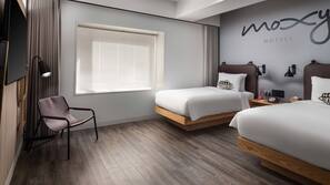 Desk, laptop workspace, free WiFi, linens