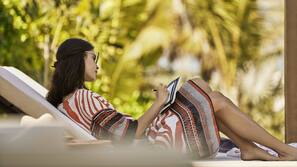 Private beach, white sand, sun-loungers, beach umbrellas