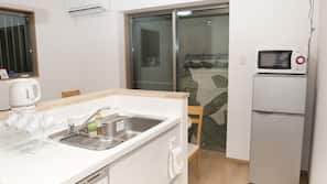 Fridge, microwave, freezer
