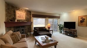 Fireplace, DVD player