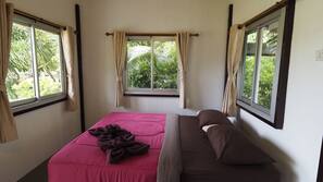 Blackout curtains, rollaway beds, free WiFi