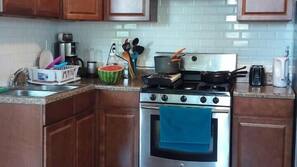 Fridge, microwave, coffee/tea maker