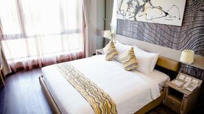 Minibar, in-room safe, desk, blackout curtains