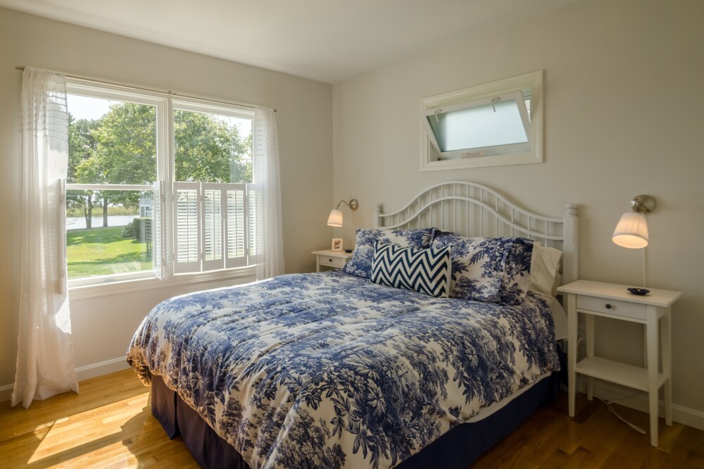 welcoming abode with waterfront deck