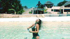 On the beach, snorkelling, fishing