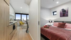 2 bedrooms, premium bedding, desk, iron/ironing board