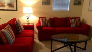 TV, fireplace, books