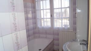 Bathtub, hair dryer