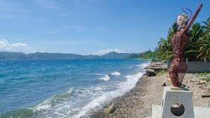 On the beach, scuba diving, snorkeling, kayaking