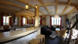 TV, table football, ping pong table, video library