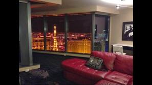 Flat-screen TV, pay-per-view films
