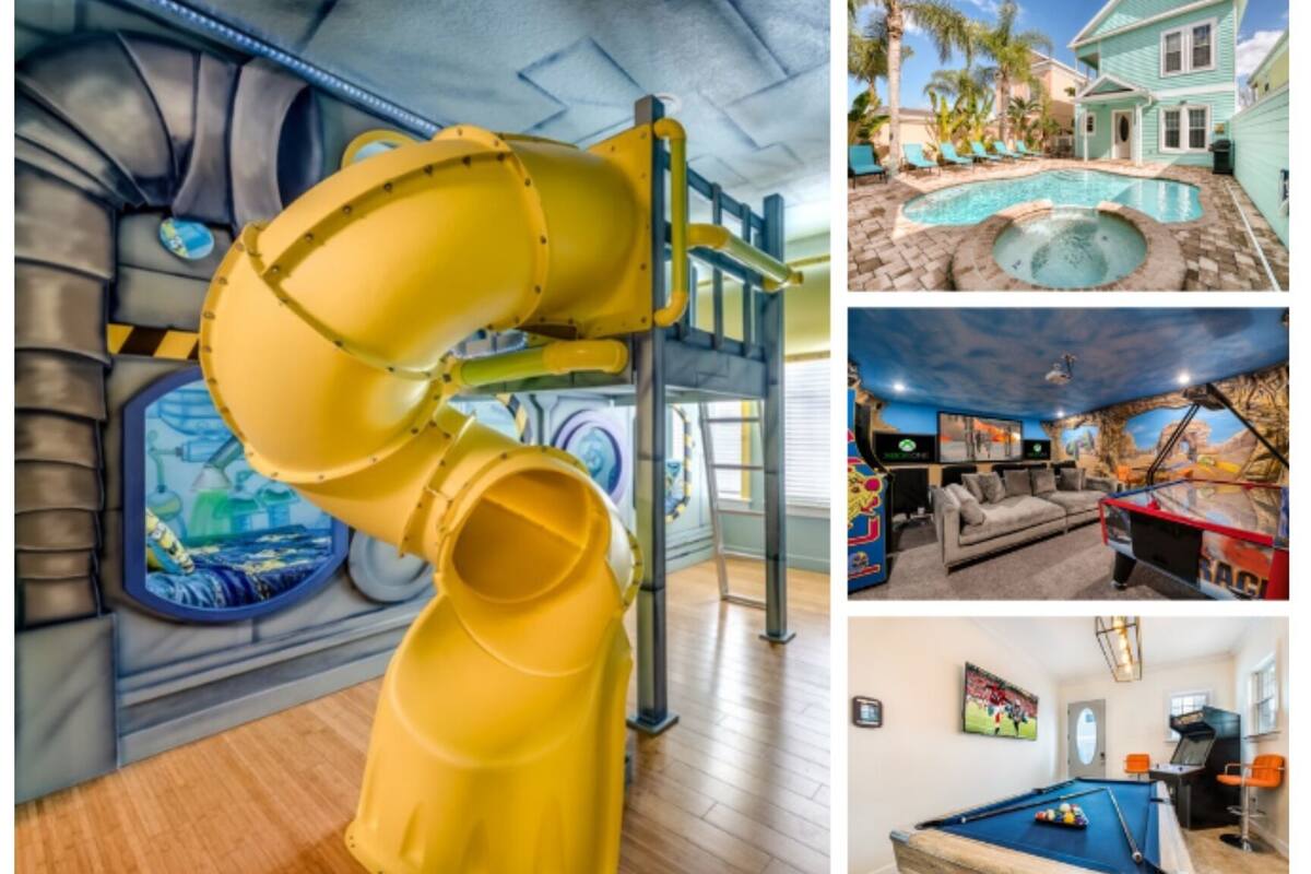 Luxury Fun Home With Kids Room W Slide Pool Hot Tub Theater Game Room More In Orlando Fl Expedia