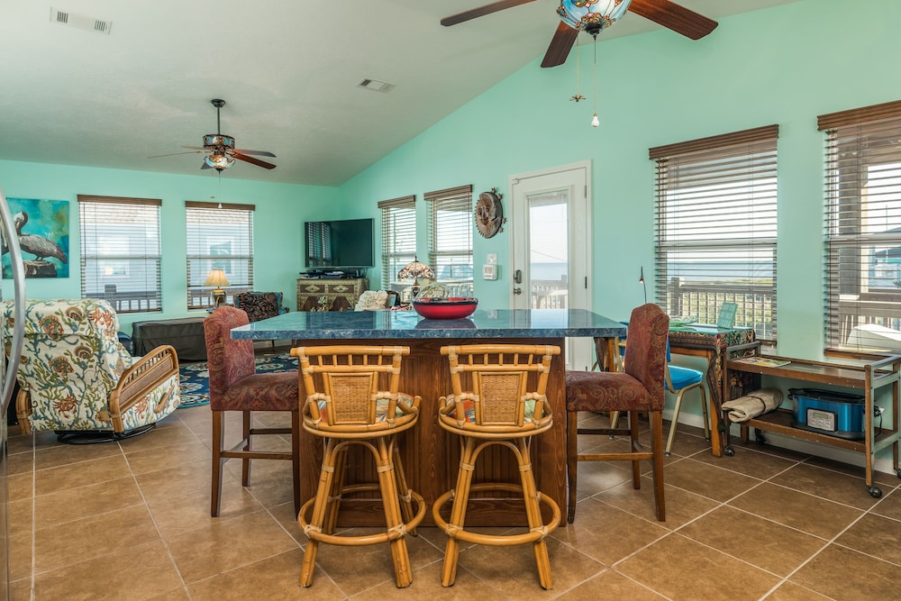 Gulf View Home with Wraparound Deck - 1 Block to Beach - Family Friendly